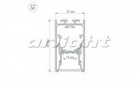 Профиль с экраном S2-LINE-5470-2500 ANOD+OPAL